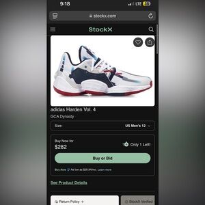 Mens Adidas Harden Vol. 4 GCA Dynasty Size 11